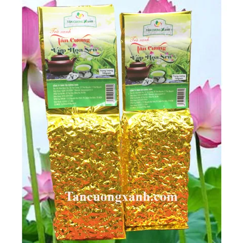 Trà Tân Cương Ướp Nhụy Sen Tây Hồ 100g,200g,500g Trà Sạch Tân Cương Xanh