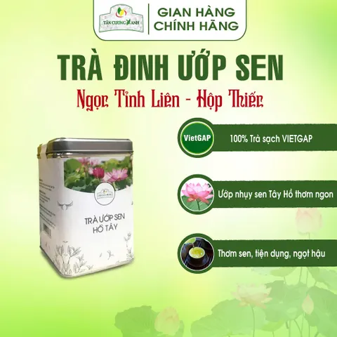 Trà Ướp Sen Tây Hồ TCX01/Hộp Trà Đinh Ướp Sen Ngọc Tỉnh Liên QT10/Trà Sen Ngọc Tỉnh Liên Hộp Rồng Vàng - 100gram