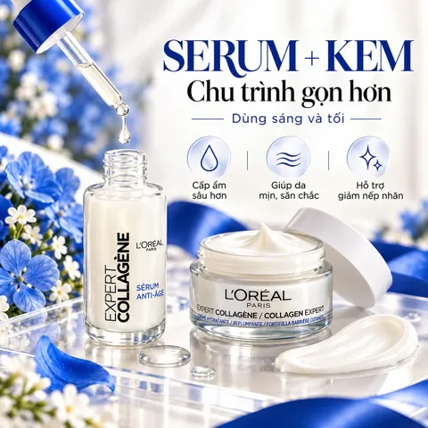 Kem Dưỡng Da LOreal Collagen Expert 50ml - Dưỡng Ẩm, Cải Thiện Độ Đàn Hồi và Săn Chắc Da Trưởng Thành