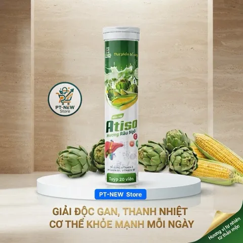 Viên Sủi ATISO Hương Râu Ngô-Giúp Thanh Nhiệt,Mát Gan,Bổ Sung VitaminC B1 B6 Cho Cơ Thể(T/20v/3,8g)