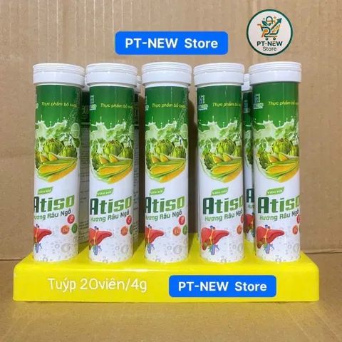 Viên Sủi ATISO Hương Râu Ngô-Giúp Thanh Nhiệt,Mát Gan,Bổ Sung VitaminC B1 B6 Cho Cơ Thể(T/20v/3,8g)