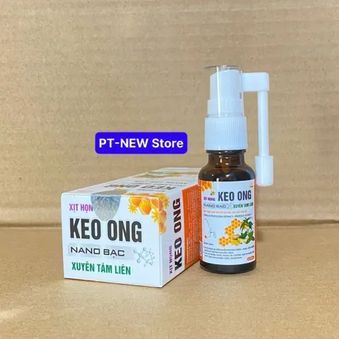 Xịt Họng Keo Ong Nano Bạc Xuyên Tâm Liên 20ml-Hỗ trợ giảm ho, rát họng, các vấn đề về hô hấp