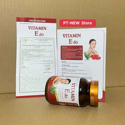VITAMIN E Đỏ -Hỗ Trợ Giúp Chống Oxy Hoá, Hạn Chế Lão Hóa Da, Giúp Làm Đẹp Da, Trắng Da(Hộp/60viên)