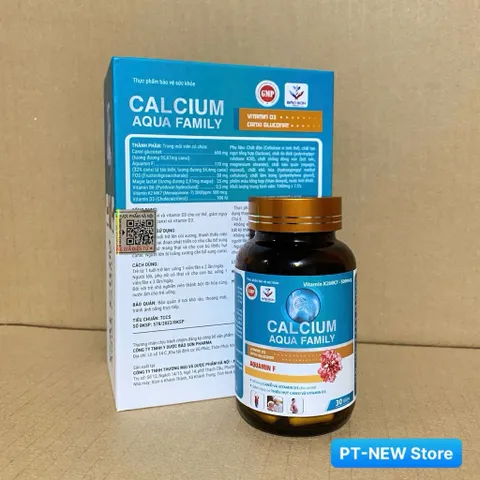 (Canxi Hữu Cơ) CALCIUM AQUA-Hỗ Trợ Phát Triển Chiều Cao, Bổ sung Canxi Tảo Biển D3 cho xương(h/30v)