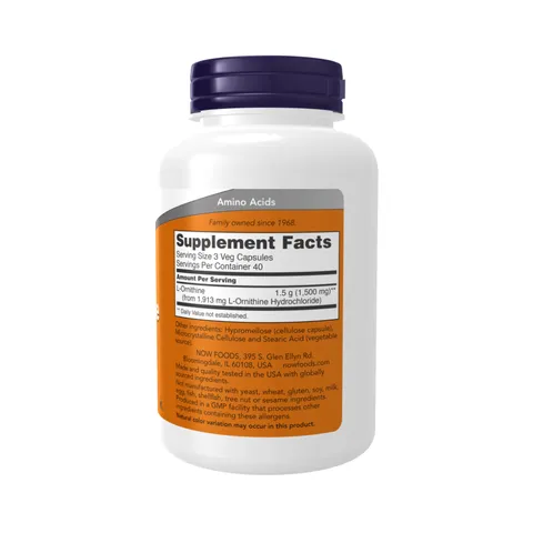 Viên Uống Bổ Sung L-Ornithine NOW Hỗ Trợ Đồng Hóa Protein Chức Năng Cơ Bắp - YoungFit