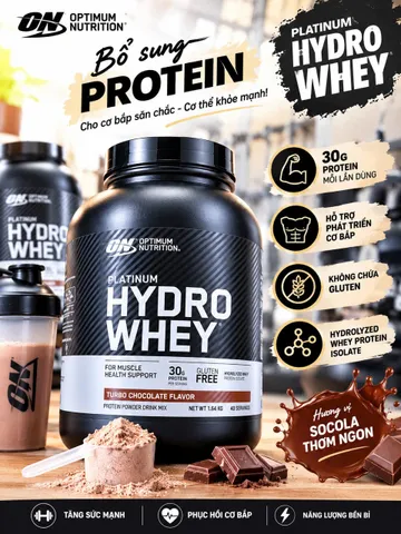 Protein phuc hồi và tăng cơ nhanh cho người tập gym.HYDROWHEY.Hàng mỹ.