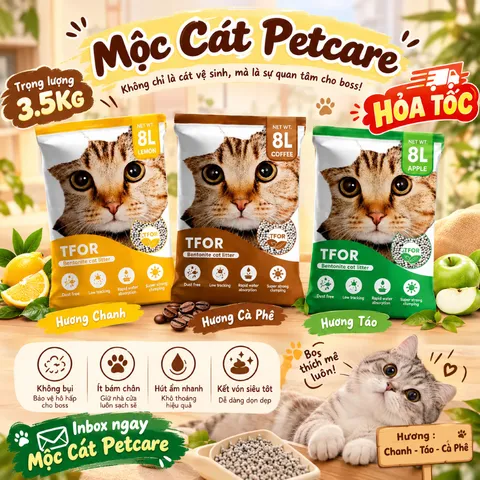 COMBO 6 TÚI CÁT VỆ SINH CHO MÈO TFOR-CHẤT LƯỢNG CAO-ÍT BỤI-KHỬ MÙI TỐT-VÓN CHẮC CHẮN