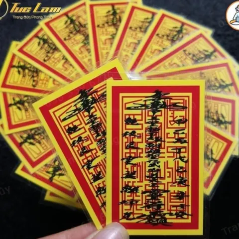 100 Ấn Nhà Trần Bình An Bản Giấy Ép Plastic - Đã Được Khai Quang Xin Lộc - Bình An May Mắn - Thuận Buồm Xuôi Gió