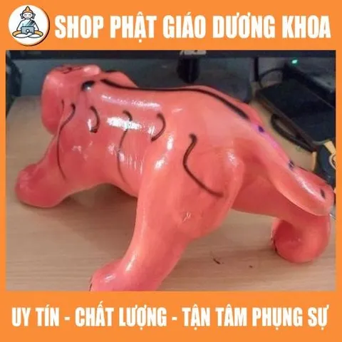 Tượng thờ hổ cam dài 30cm, cao 15cm đất nung