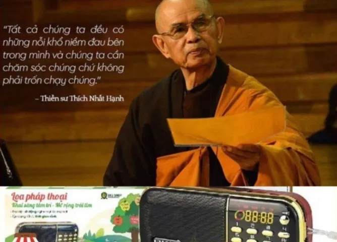 Đài giảng Pháp thiền sư Thích Nhất Hạnh trọn bộ craven + thẻ + sạc +  sanh sách bài cực hay