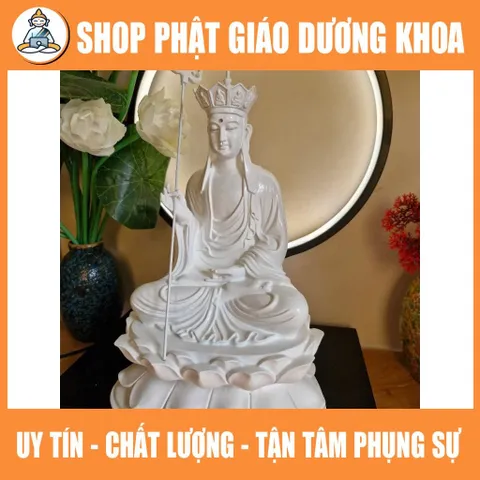 3 Màu - tượng địa tạng vương bồ tát ngồi 30cm composite cực đẹp