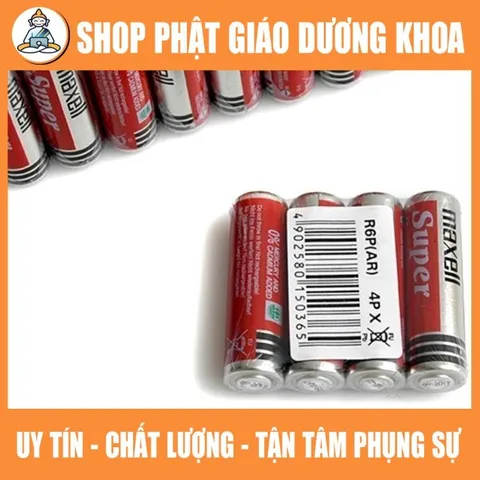 Vỉ 4 Viên Pin Tiểu Maxell AA Nguyên Seal