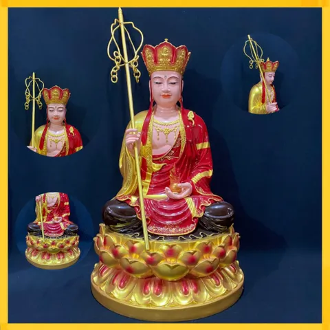 Tôn Tượng Địa Tạng Vương Bồ Tát Ngồi 50cm Mẫu Mới Composite