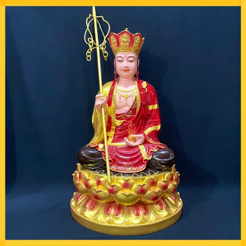 Tôn Tượng Địa Tạng Vương Bồ Tát Ngồi 50cm Mẫu Mới Composite