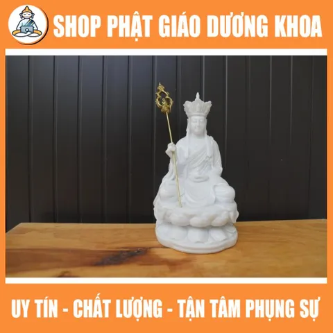 Tượng Địa Tạng Vương Bồ Tát 17cm dáng ngồi bằng đá đúc (nhiều màu sắc). Trang trí trên ô tô, tiểu cảnh, bonsai, ghép lũa 890642