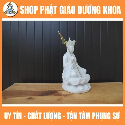 Tượng Địa Tạng Vương Bồ Tát 17cm dáng ngồi bằng đá đúc (nhiều màu sắc). Trang trí trên ô tô, tiểu cảnh, bonsai, ghép lũa 890642