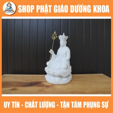 Tượng Địa Tạng Vương Bồ Tát 17cm dáng ngồi bằng đá đúc (nhiều màu sắc). Trang trí trên ô tô, tiểu cảnh, bonsai, ghép lũa 890642