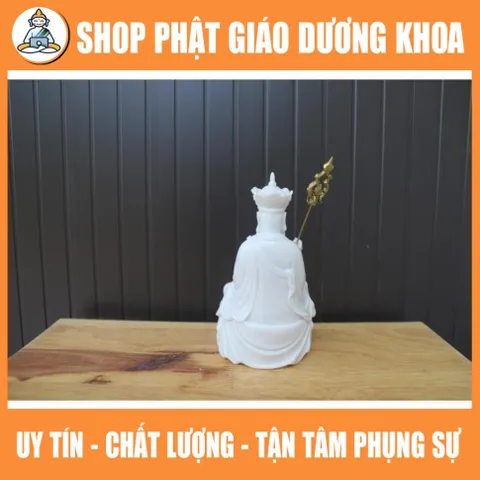 Tượng Địa Tạng Vương Bồ Tát 17cm dáng ngồi bằng đá đúc (nhiều màu sắc). Trang trí trên ô tô, tiểu cảnh, bonsai, ghép lũa 890642
