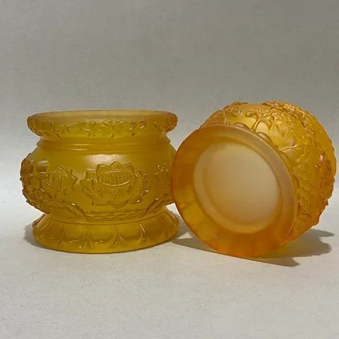 Lư Hương - Bát Hương Hoa Sen Lưu Ly Vàng 9 Cm - 11 Cm - 13 Cm _ 18Cm 890800