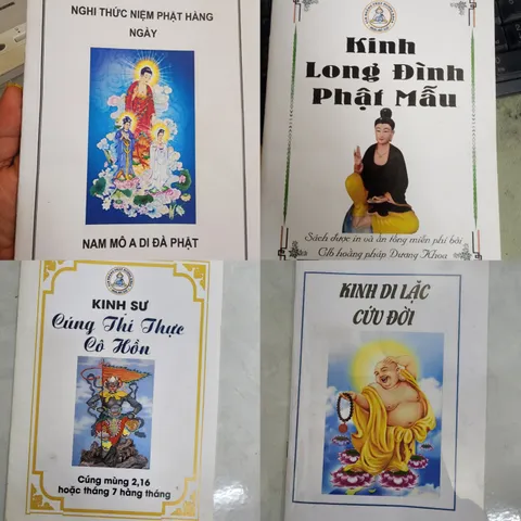 COMBO 4 QUYỂN KINH LONG ĐÌNH PHẬT MẪU + DI LẶC CỨU ĐỜI + KINH SƯ CÚNG CÔ HỒN + NGHI THỨC NIỆM PHẬT HẰNG NGÀY 890805