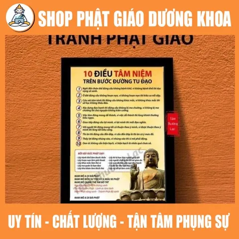 Tranh Phật 10 điều tâm niệm trên bước đường tu đạo, Kinh nhật tụng treo tường để bàn  DƯƠNG KHOA SHOP