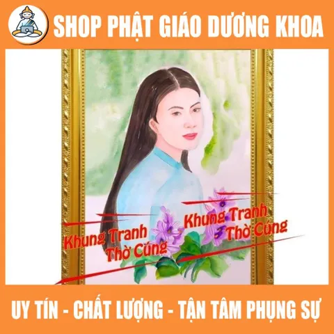 Tranh Thờ Cô Hai Phạm Thị Hiên + khung (Bảo hành gãy, vỡ)  DƯƠNG KHOA SHOP