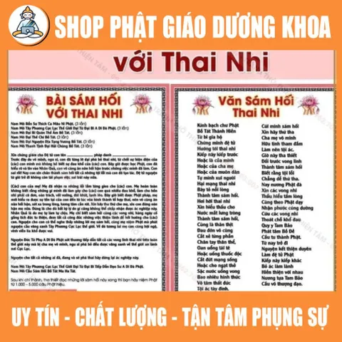 TO92 - Tờ Sám Hối Với Thai Nhi, IN 2 MẶT, ÉP PLASTICS NHIỀU CỠ  DƯƠNG KHOA SHOP