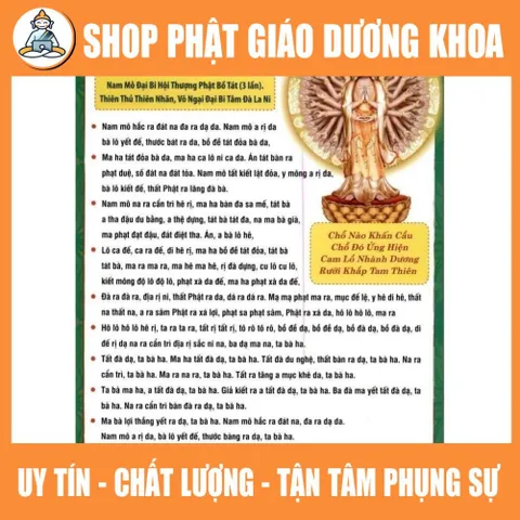 TO007 - TỜ CHÚ ĐẠI BI, BẠCH Y THẦN CHÚ VÀ NGÀY TRAI ĂN CHAY CHO PHẬT TỬ  DƯƠNG KHOA SHOP