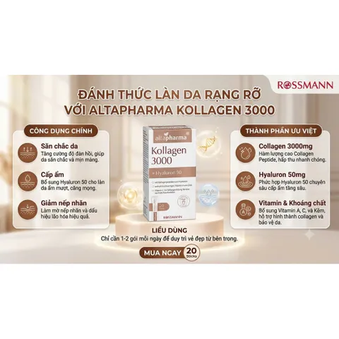 Kollagen Altapharma dạng bột - hàng đức 20 Gói