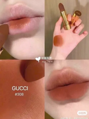 Gucci 308 Lucky Dark Orange Son Môi Cao Cấp Lên Màu Chuẩn 3.5g Chính Hãng Italy