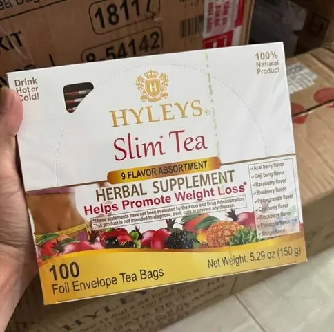 Trà giảm cân Hyleys Slim Tea hỗ trợ đào thải mỡ thừa tự nhiên 100 gói