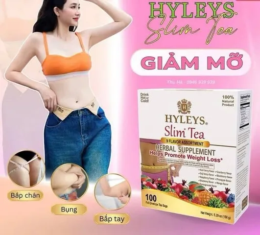 Trà giảm cân Hyleys Slim Tea hỗ trợ đào thải mỡ thừa tự nhiên 100 gói