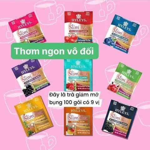 Trà giảm cân Hyleys Slim Tea hỗ trợ đào thải mỡ thừa tự nhiên 100 gói