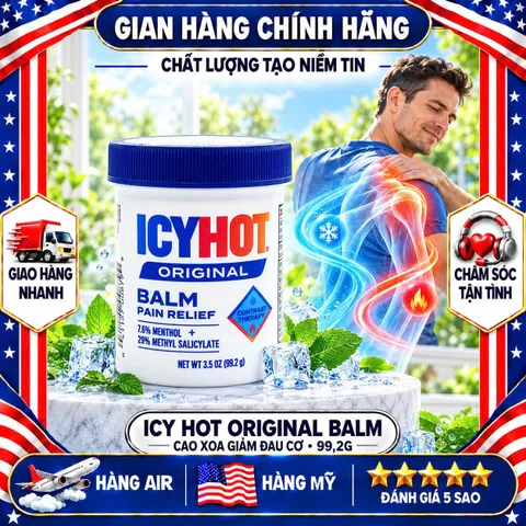 CAO XOA BÓP GIẢM ĐAU MỎI CƠ KHỚP ICY HOT BALM MỸ HŨ 99.2G