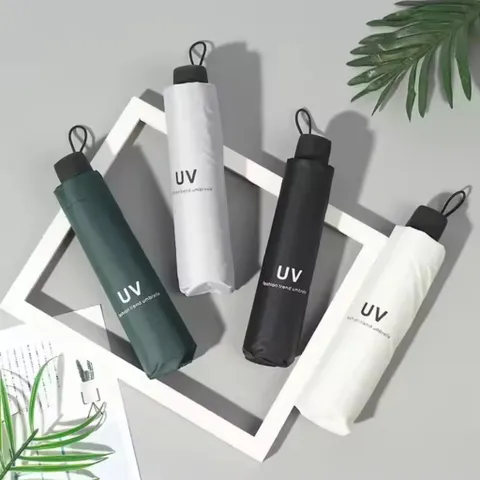Ô Chống Tia UV Cao Cấp - Ô Dù 2 Lớp 8 Nan Che Mưa Nắng Gấp Gọn Có Tay Cầm Chắc Chắn Chống Thấm Mau Khô