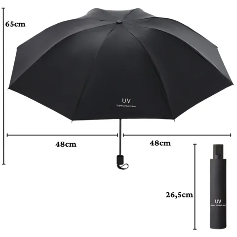 Ô Chống Tia UV Cao Cấp - Ô Dù 2 Lớp 8 Nan Che Mưa Nắng Gấp Gọn Có Tay Cầm Chắc Chắn Chống Thấm Mau Khô