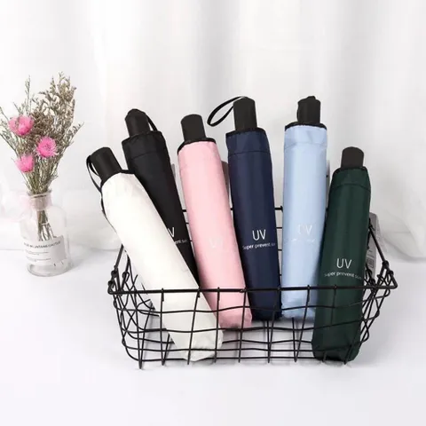 Ô Chống Tia UV Cao Cấp - Ô Dù 2 Lớp 8 Nan Che Mưa Nắng Gấp Gọn Có Tay Cầm Chắc Chắn Chống Thấm Mau Khô
