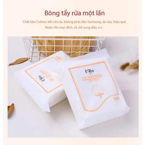 [Combo 3 Gói] Bông Tẩy Trang 222 Miếng 3 Lớp Cotton Cao Cấp, Mềm Mịn Giá Rẻ