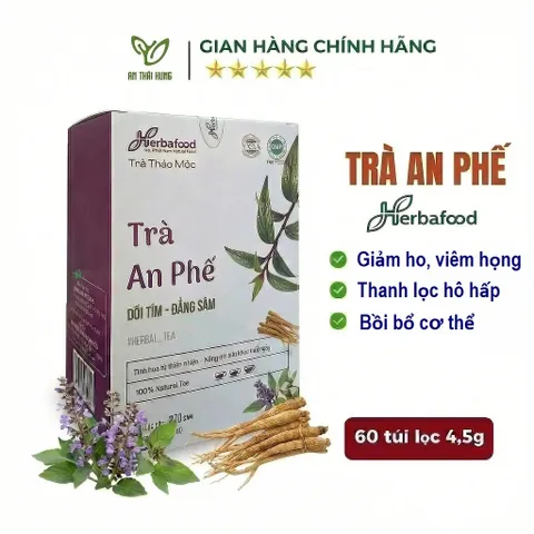 Trà An Phế Herbafood (An Thái Hưng) - Hỗ trợ bổ phổi, giảm ho, tăng đề kháng - Hộp 60 túi lọc 4,5g