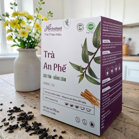 Trà An Phế Herbafood (An Thái Hưng) - Hỗ trợ bổ phổi, giảm ho, tăng đề kháng - Hộp 60 túi lọc 4,5g