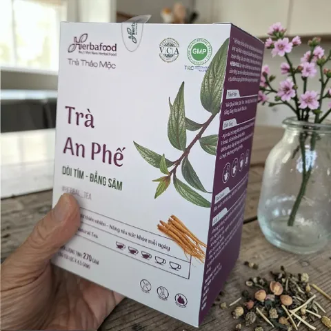 Trà An Phế Herbafood (An Thái Hưng) - Hỗ trợ bổ phổi, giảm ho, tăng đề kháng - Hộp 60 túi lọc 4,5g