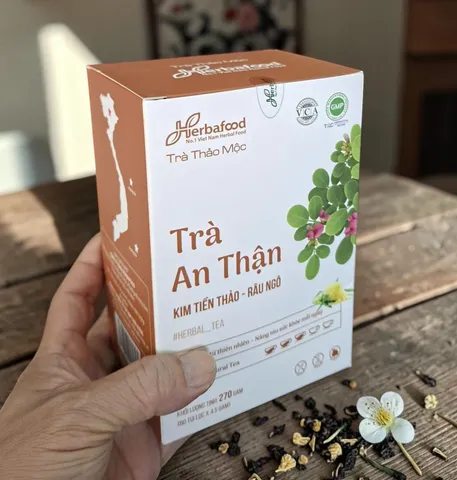 Trà An Thận Herbafood (An Thái Hưng) - Hỗ trợ tan sỏi thận, lợi tiểu, mát gan - Hộp 60 túi lọc 4,5g