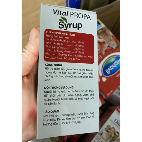 Vital propa Syrup bổ phế giảm ho, long đờm, đau rát họng
