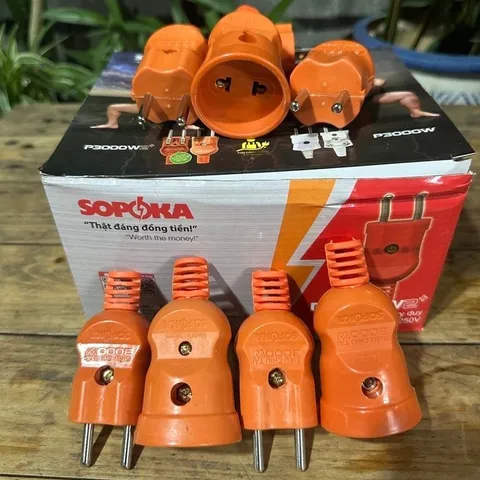 Phích cắm/phích âm chịu tải cao 3000W SOPOKA P30002+ C3000 vỏ nhựa liền khối chống vỡ