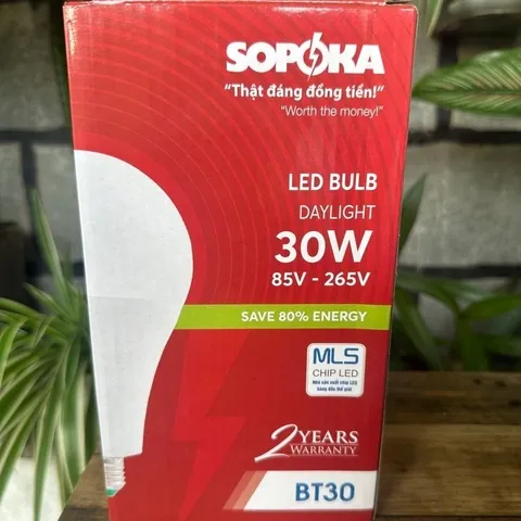 Đèn LED tròn SOPOKA ánh sáng trắng BT30 BT20 BT15 BT12 BT9 BT7 BT5 BT3 85V-265V