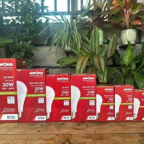 Đèn LED tròn SOPOKA ánh sáng trắng BT30 BT20 BT15 BT12 BT9 BT7 BT5 BT3 85V-265V