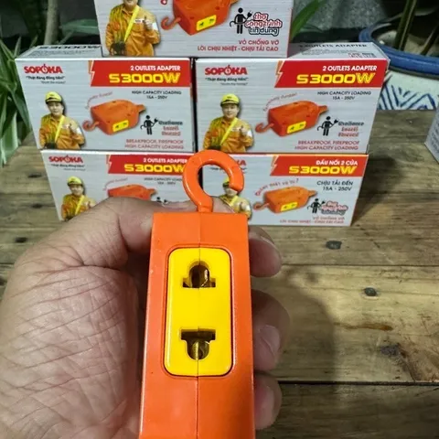 Ổ Cắm 2 Cửa SOPOKA Chịu Tải 3000W Có Móc Treo