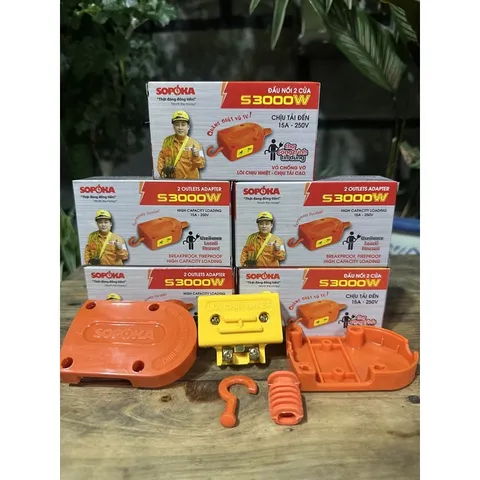 Ổ Cắm 2 Cửa SOPOKA Chịu Tải 3000W Có Móc Treo