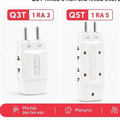 Ổ Cắm Chia Điện Đa Năng 2200W SOPOKA Xoay 180 Độ, Nhiều Lỗ Cắm, Dùng Cho Ti Vi, Tủ Lạnh, Quạt, Đèn Bảo Hành 2 Năm