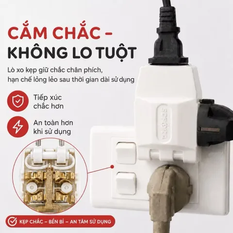 Ổ Cắm Chia Điện Đa Năng 2200W SOPOKA Xoay 180 Độ, Nhiều Lỗ Cắm, Dùng Cho Ti Vi, Tủ Lạnh, Quạt, Đèn Bảo Hành 2 Năm